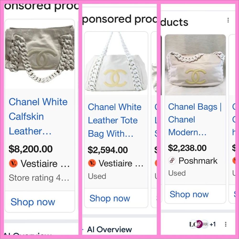 ❤️Pending❤️Chanel iridescent acrylic chain custom strass large CC logo Opal bag - Picture 9 of 16